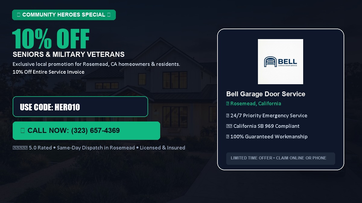 10% OFF Senior Citizens (65+) & Military / Veteran Community Discount in Rosemead, CA